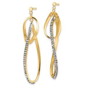 New 14K Gold Dangle Earrings with Swarovski Crystals